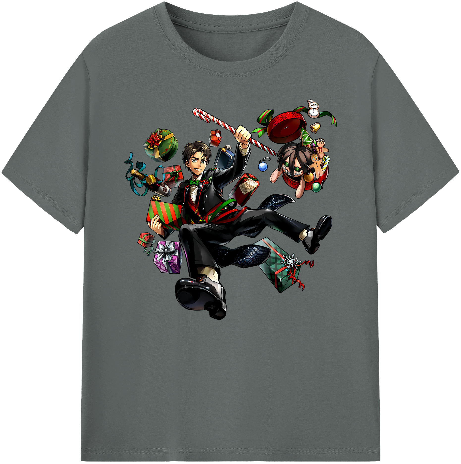 （画像用） 進撃の巨人 エレン･イェーガー Attack on Titan Eren Jäger 綿100％ メンズ半袖Tシャツ｜肌触りやわらか＆通気性